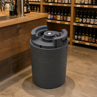 Fût à bière mini réutilisable 10L avec logo personnalisé, double paroi en PEHD de qualité alimentaire, fût pressurisé pour brassage maison, vente en gros usine