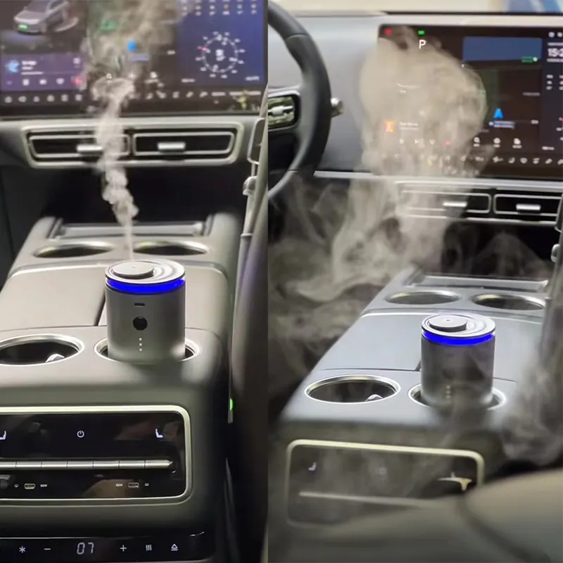 Pemurni udara mobil, penyebar Aroma dengan LED ultrasonik kabut dingin untuk pelembap dan pemurni minyak esensial dalam satu