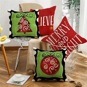 Fodere per cuscini natalizi Merry Bright all'ingrosso della fabbrica fodera per cuscino colorato per le vacanze