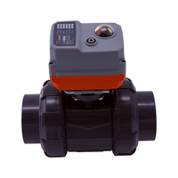 Vanne à boisseau sphérique électrique radiante AC/DC 95-265V à trois voies DN20 en PVC avec joint PTFE sans actionneur pour applications aquatiques