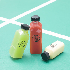250ml 350ml 500ml for Square PET Disposable Beverage <b>Bottle</b> with Screen Printing BPA Free Empty <b>Plastic</b> Juice <b>Bottle</b> Screw Cap - Product Image 5