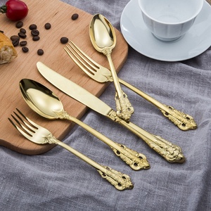 304 Stainless Steel Tableware Spoon Fork and Knife Cutlery Wedding Hotel Dinnerware Dining <b>Table</b> Set Western Flatware Set - Product Image 1