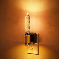 ZHILAI Mini Lampe LED Moderne en Acrylique Ambré avec Capteur de Luminosité, Intensité Réglable, à Brancher, pour Chambre et Salle de Bain