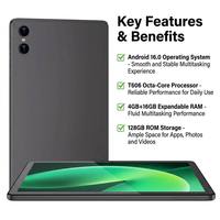 İş ve Oyunlar İçin Tablet PC 10.1 İnç Android 16 Sekiz Çekirdekli 5G WiFi Incell Ekran 128GB ROM Tablet Öğrenciler ve Ofis Çalışmaları İçin