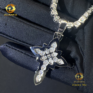 Joyería <span class=keywords><strong>de</strong></span> Moda <span class=keywords><strong>para</strong></span> <span class=keywords><strong>Hombre</strong></span> Color Oro Blanco <span class=keywords><strong>Colgante</strong></span> Estilo Hip Hop Plata S925 con Moissanita VVS1 en Corte Pera y Diamante Conjunto <span class=keywords><strong>de</strong></span> Collar con <span class=keywords><strong>Colgante</strong></span> <span class=keywords><strong>de</strong></span> <span class=keywords><strong>Cruz</strong></span> - Product Image 4
