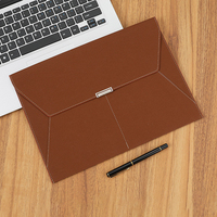 Bolsa para documentos A4 con logotipo personalizado, Cartera de archivos de bolsillo para tarjetas, sobre de cuero PU para escuela, oficina, soporte para carpetas de presentación