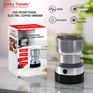 Nouveau mixeur électrique de cuisine en acier inoxydable pour poudre de café, mélangeur multifonction pour aliments et céréales, 4 lames, mini moulin à café 300 ml - Product Image 1