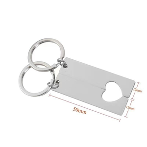 Porte-clés mousqueton vierge en gros, en acier inoxydable rectangulaire poli miroir, personnalisable avec logo gravé au laser - Product Image 3