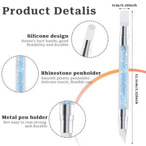 5pcs Dual Tipped <b>Silicone</b> Nail Art Sculpture Pen Acrylic Resin Carving Brush Manicure <b>Tool</b> - Product Image 2