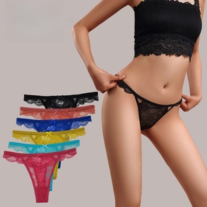 Slip Perizoma Sexy da <span class=keywords><strong>Donna</strong></span> in Pizzo Scavato a Vita Bassa - Intimo Trasparente Traspirante Invisibile da <span class=keywords><strong>Donna</strong></span> - Ingrosso - Product Image 1