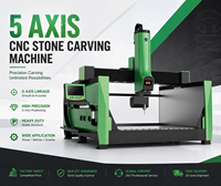 Machine de gravure CNC 5 axes haute précision, moteur 7,5 kW, pour marbre, granit, pierre, monument, relief