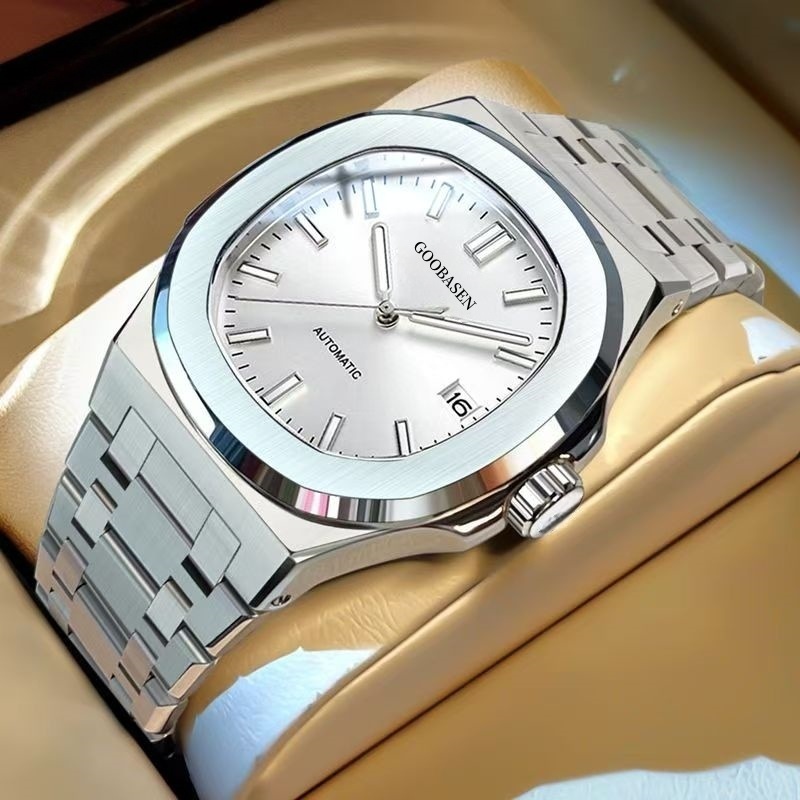 A96 Silver Steel White Face