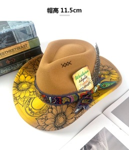 Unisex de lujo de lana <span class=keywords><strong>Texas</strong></span> Ranger llavero y hebilla de cinturón 2025 logotipo personalizado al por mayor sombreros Fedora de vaquero para Hombres estilo occidental - Product Image 4