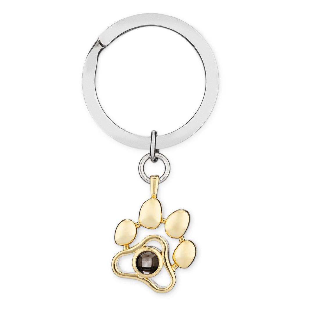 พวงกุญแจอุ้งเท้าสุนัขสีทอง