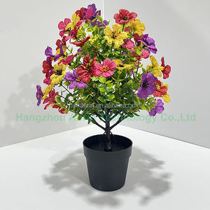 Plante artificielle de violet africain <span class=keywords><strong>en</strong></span> <span class=keywords><strong>pot</strong></span>, fleurs vertes réalistes pour la maison, le bureau, les mariages, Noël, écologique - Product Image 5