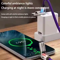 Câble de charge 4 en 1 240W Light Pillar, câble de charge rapide Type-C, compatible avec iPhone, Huawei, ordinateur universel