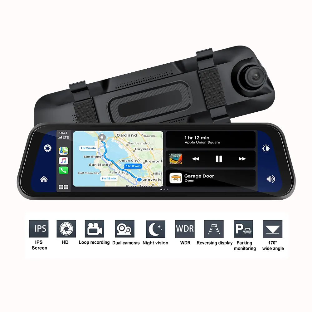 Thông minh DVR Carplay tự động wifi Dash Cam phía trước và phía sau xe máy ảnh FHD 4k xe phía sau xem gương ghi