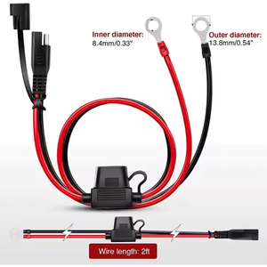 SAE 1,5 метр разъем батареи 16 AWG SAE кольцевая клемма 15A предохранитель для автомобилей, мотоциклов, автомобилей, меди, специфический для автомобиля - Product Image 2