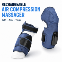 Masseur de mollets et de bras à compression d'air rechargeable bleu avec 3 modes et minuterie