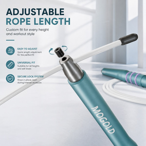 <span class=keywords><strong>Cuerda</strong></span> para Saltar de Velocidad MOGOLD con Mango de Aluminio y Cable de Acero Recubierto de PVC para Boxeo y Entrenamiento Crossfit - Product Image 4