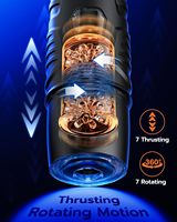 Máquina de Masturbación Masculina con 7 Modos de Empuje y Rotación, Pantalla LCD Impermeable, Ventana Visual y Vagina de Silicona