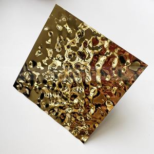EX314 <b>Sheet</b> Decorative Stainless Steel 304 Water Ripple Stainless Steel Plate Water Ripple Gold Color - Product Image 1
