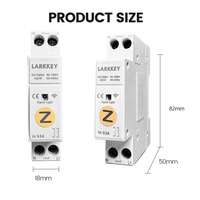 Larkkey Tuya Smart Life Zigbee Mini Relais Plastique MCB Interrupteur Intelligent 1-50A 1P+N Compteur d'Énergie Domestique Protecteur de Tension et de Courant