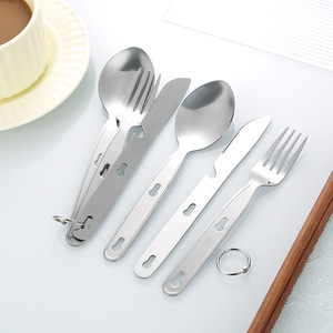 430 thép không gỉ bền máy rửa chén an toàn đa chức năng di động cắm trại Bộ đồ ăn có thể tháo rời ngoài trời dao muỗng nĩa đặt - Product Image 3