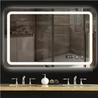 Copper Free Silver LED Bathroom Mirror 120Pcs High Brightness Light Beads Waterproof Anti Fog Wall Mounted Mirror