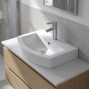 Lavabo carré en céramique à poser, design moderne, pour salle de bain, hôpital, centre commercial, villa - Meilleur prix - Product Image 1