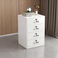 Armoire de classement en acier à 4 tiroirs verrouillables, blanche, sous le bureau, armoire de rangement en métal, armoire de classement de documents de bureau