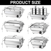 Chauffe-Plat Électrique Automatique en Acier Inoxydable pour Buffet, Capacité 9L