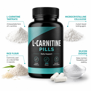 Complément alimentaire en comprimés de L-Carnitine 1000mg en gros, sans produits laitiers, certifié, personnalisable pour la santé - Product Image 2