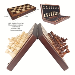 Nouveau design, jeu d'échecs magnétique en bois de luxe pliable de haute qualité de 15 pouces, boîte d'échecs pour une utilisation en intérieur par les enfants - Product Image 1