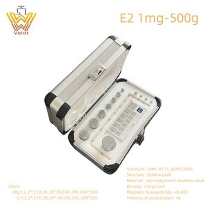 مجموعة أوزان معايرة من الفولاذ المقاوم للصدأ من فيدت للوزن E2 F1 F2 M1 من 1 ملغ إلى 2 كغ، 27 قطعة، للقياس الدقيق في المختبرات والصناعة - Product Image 3