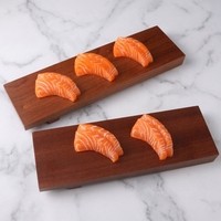 Planche à sushi rectangulaire en bois de Sapele massif Elite |   Plaque de présentation sans soudure, dureté Janka 1410 lbf |   Plateau de service professionnel