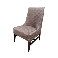 Chaise de salle à manger moderne en bois rembourrée à dossier haut avec tissu à motifs, pour usage commercial (restaurants, hôtels) et mobilier de salon