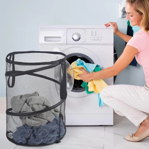 Wholesale Large Mesh Frame <b>Bucket</b> <b>Folding</b> Dirty Laundry Sorting Basket Organizer Storage for Yarn Home Clothing - Product Image 1