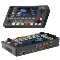 Kit de caméra de streaming en direct PTZ NDI avec zoom optique 30X et suivi automatique + Commutateur vidéo + Contrôleur joystick à écran partagé 4 voies + Commutateur PoE