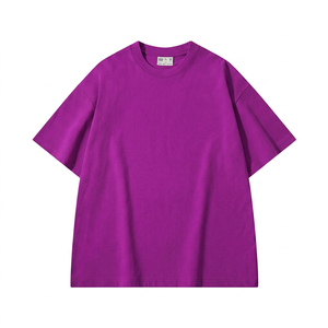 เสื้อยืดผู้ชาย แขนสั้น ทรงหลวม ผ้าคอตตอนถัก 100% หนา 300gsm ไม่เป็นขุย ทรงโอเวอร์ไซส์ สไตล์ลำลอง ใส่สบายสำหรับฤดูร้อน - Product Image 2