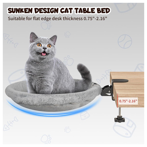 Perrera de escritorio para gatos pequeños, hamaca moderna y cómoda, marco de escalada, mesa plegable, cama cálida, nido de felpa para mascotas - Product Image 3