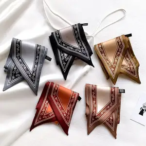 Design Print Silk Skinny Scarf Neck Hairband 2024 Spring Summer Fashion Small Handle Bag Scarves Decorate Accessories