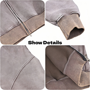 Fabricante personalizado de alta calidad lavado hombres sudadera logotipo impreso de gran tamaño Vintage cremallera sudaderas con capucha para hombres - Product Image 5