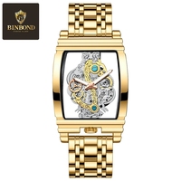Reloj de pulsera transparente hueco completo para hombre, de acero inoxidable, cuarzo, resistente al agua, luminoso, transfronterizo