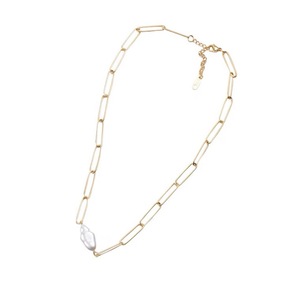 Collar de Perlas de Agua Dulce Barrocas Naturales de Viento Frío para Mujer, Diseño Versátil de Cadena Grande, Collar de Perlas Cruzado para la Clavícula - Product Image 3