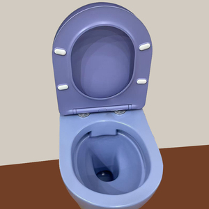 WC <span class=keywords><strong>suspendu</strong></span> bleu mat profilé 49 cm, gain de place, avec réservoir encastré, pour salle de bain, Sublime, à chasse arrière, ensemble WC - Product Image 5