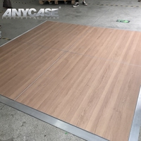 Plancher de danse portable SICO Star Light II, installation facile, système de fixation Cam Lock, carré, bois gris foncé, économique, pour salles de banquet