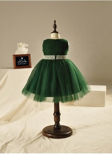 Cintura di cristallo con perline verde FL-1003 per bambini abiti da damigella d'onore lunghi fino alla caviglia in Tulle per abiti da festa di nozze vestito da ragazza di fiori - Product Image 5