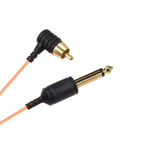 Clip de Clip para máquina de tatuaje, suministro de alimentación para máquina de tatuaje, de Gel de sílice suave, chapado en oro, macho a ángulo de 90 grados, RCA - Product Image 3