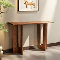 Nouvelle table d'entrée moderne en bois massif, banc mural long, comptoir décoratif pour la maison, étagère de rangement pour le hall d'entrée